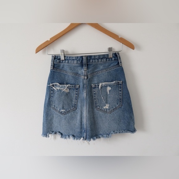 Abercrombie & Fitch Denim Mini Skirt Zip Up Size 24 - Picture 2 of 13